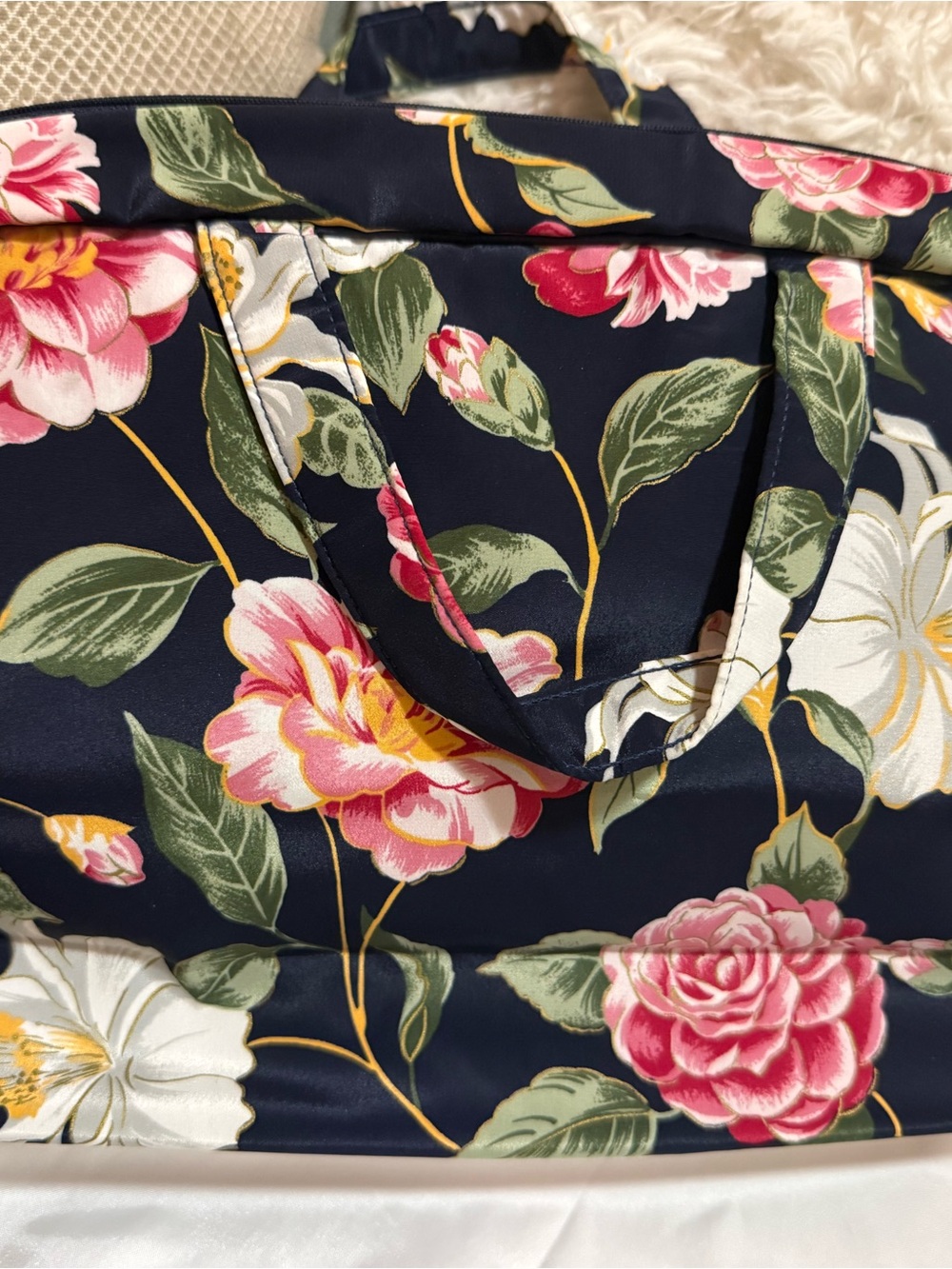 Christian Dior Vintage Floral Navy Make Up/Toiletry Bag